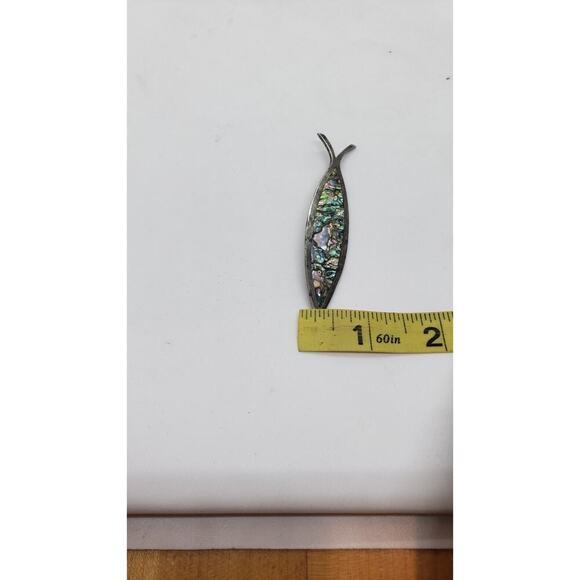 Mexico Brooch Taxco Sterling Silver & Abalone Inlay Fish Deep Sea Signed - Picture 14 of 14